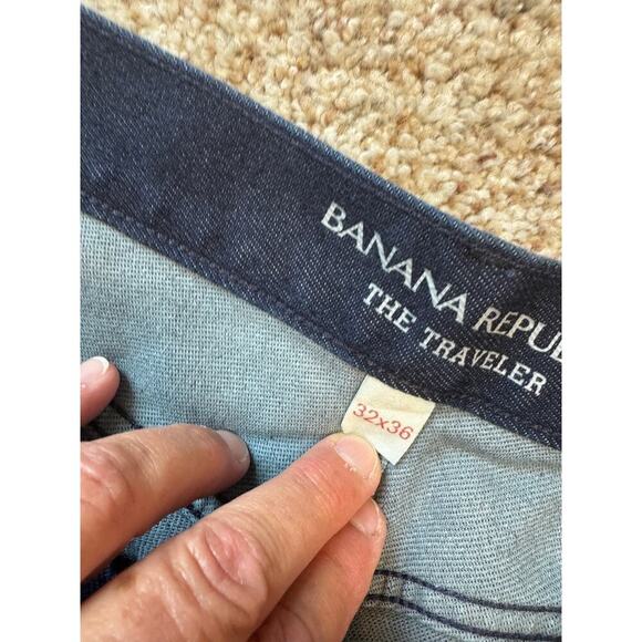 Banana Republic "The Traveler" size 32X36, Men's Blue Denim Jeans/Pants, Slim - Picture 3 of 11